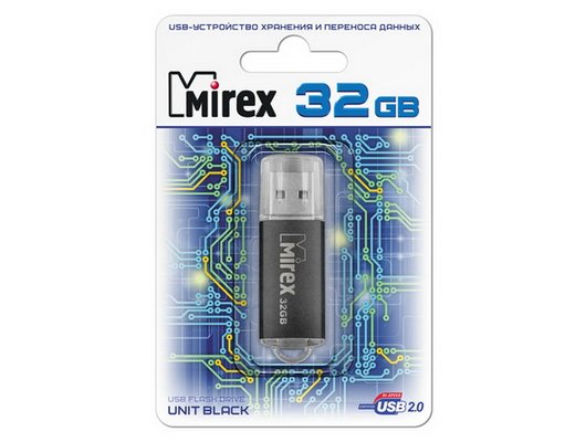 USB Флеш Mirex 32Gb UNIT BLACK (13600-FMUUND32)